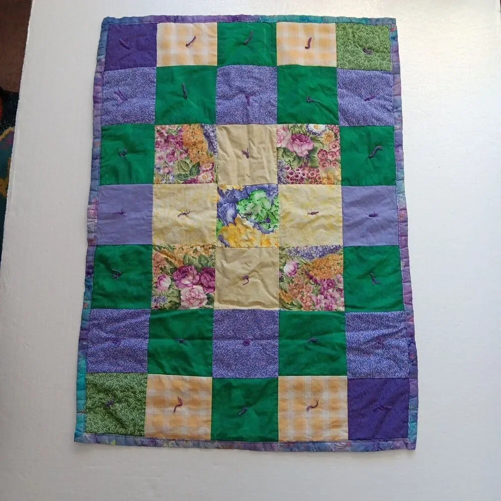 Purple Green Baby Blanket Quilt 27